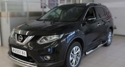 83 999 р. Защита порогов с пластиковыми вставками для ног из круглой трубы диаметром 76 мм Russtal Nissan X-trail 3 T32 рестайлинг (2017-2022) (Защита порогов с со скосами на торцах (вариант 1))  с доставкой в г. Кемерово. Увеличить фотографию 10