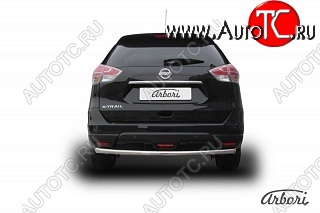 4 499 р. Защита заднего бампера Arbori (нержавейка, 1 труба d57 mm).  Nissan X-trail  3 T32 (2017-2022) рестайлинг  с доставкой в г. Кемерово