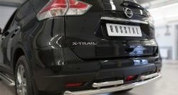 12 349 р. Защита заднего бампера (Ø63 и 42 мм, уголки, нержавейка) SLITKOFF  Nissan X-trail  3 T32 (2017-2022) рестайлинг  с доставкой в г. Кемерово. Увеличить фотографию 2