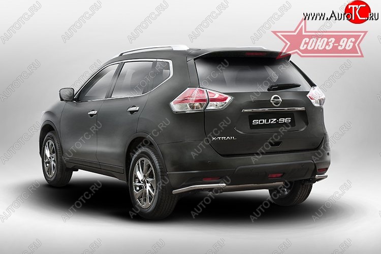 9 719 р. Защита заднего бампера из боковых уголков Souz-96 (d42)  Nissan X-trail  3 T32 (2017-2022) рестайлинг  с доставкой в г. Кемерово