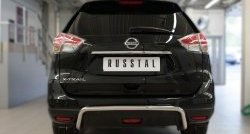 Защита заднего бампера (Ø42 мм волна, нержавейка) SLITKOFF Nissan X-trail 3 T32 рестайлинг (2017-2022)