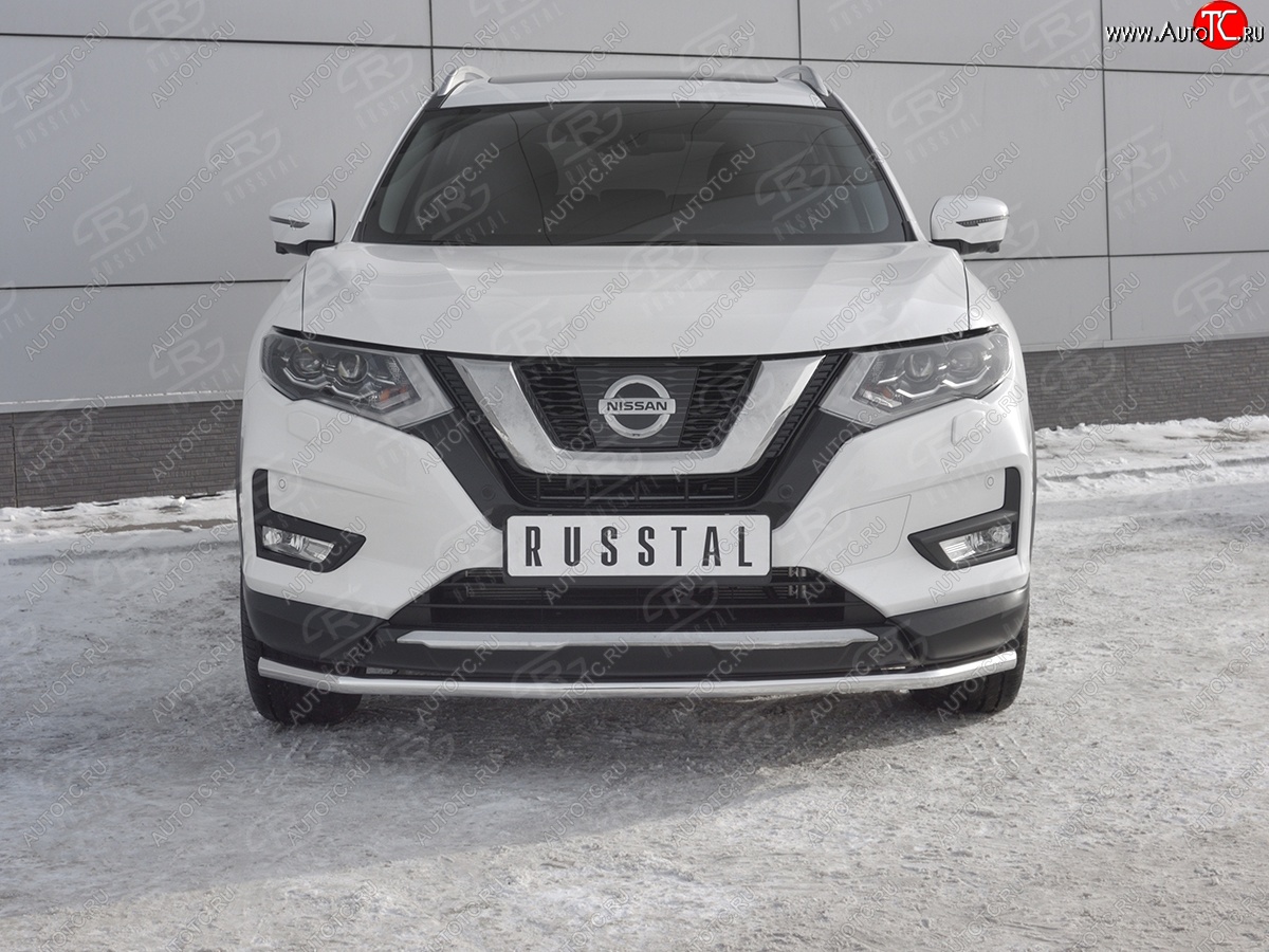 13 749 р. Защита переднего бампера (Ø42 мм, нержавейка) SLITKOFF  Nissan X-trail  3 T32 (2013-2018) дорестайлинг  с доставкой в г. Кемерово