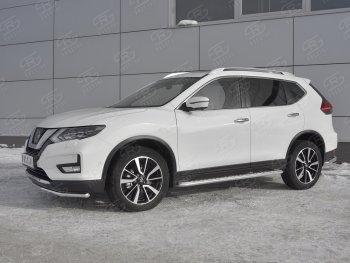13 749 р. Защита переднего бампера (Ø42 мм, нержавейка) SLITKOFF  Nissan X-trail  3 T32 (2013-2018) дорестайлинг  с доставкой в г. Кемерово. Увеличить фотографию 2