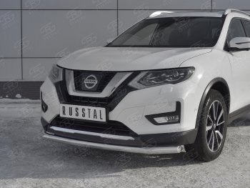 14 349 р. Защита переднего бампера (Ø63 мм, нержавейка) SLITKOFF  Nissan X-trail  3 T32 (2013-2018) дорестайлинг  с доставкой в г. Кемерово. Увеличить фотографию 4