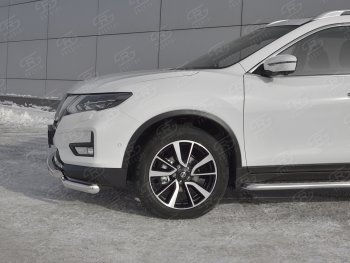 22 599 р. Защита переднего бампера (Ø63 мм с клыками, нержавейка) SLITKOFF  Nissan X-trail  3 T32 (2013-2018) дорестайлинг  с доставкой в г. Кемерово. Увеличить фотографию 3