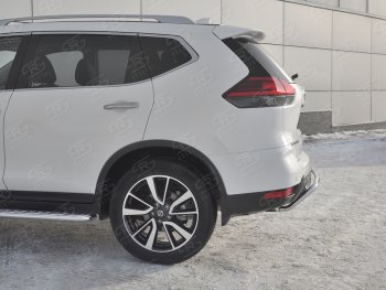 13 999 р. Защита заднего бампера (Ø42 мм волна, нержавейка) SLITKOFF Nissan X-trail 3 T32 рестайлинг (2017-2022)  с доставкой в г. Кемерово. Увеличить фотографию 3