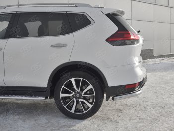 15 249 р. Защита заднего бампера (Ø63 мм уголки, нержавейка) SLITKOFF  Nissan X-trail  3 T32 (2017-2022) рестайлинг  с доставкой в г. Кемерово. Увеличить фотографию 3