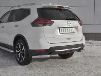 15 249 р. Защита заднего бампера (Ø63 мм уголки, нержавейка) SLITKOFF  Nissan X-trail  3 T32 (2017-2022) рестайлинг  с доставкой в г. Кемерово. Увеличить фотографию 4