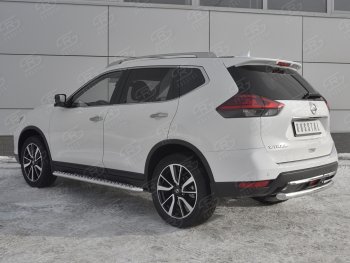 13 999 р. Защита заднего бампера (Ø63 мм, нержавейка) SLITKOFF  Nissan X-trail  3 T32 (2017-2022) рестайлинг  с доставкой в г. Кемерово. Увеличить фотографию 2