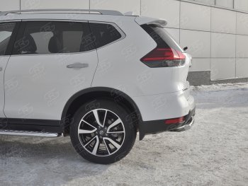 13 999 р. Защита заднего бампера (Ø63 мм, нержавейка) SLITKOFF  Nissan X-trail  3 T32 (2017-2022) рестайлинг  с доставкой в г. Кемерово. Увеличить фотографию 3