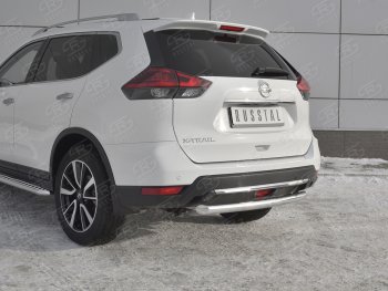 13 999 р. Защита заднего бампера (Ø63 мм, нержавейка) SLITKOFF  Nissan X-trail  3 T32 (2017-2022) рестайлинг  с доставкой в г. Кемерово. Увеличить фотографию 4