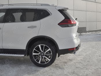 11 999 р. Защита заднего бампера (Ø75x42 мм, нержавейка) Russtal  Nissan X-trail  3 T32 (2017-2022) рестайлинг  с доставкой в г. Кемерово. Увеличить фотографию 3