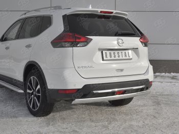 11 999 р. Защита заднего бампера (Ø75x42 мм, нержавейка) Russtal  Nissan X-trail  3 T32 (2017-2022) рестайлинг  с доставкой в г. Кемерово. Увеличить фотографию 4