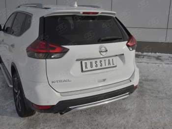 1 389 р. Защитная накладка заднего бампера Russtal Nissan X-trail 3 T32 рестайлинг (2017-2022) (Зеркальная поверхность)  с доставкой в г. Кемерово. Увеличить фотографию 2
