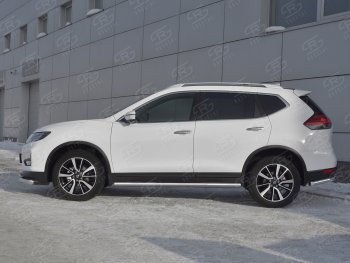 19 999 р. Защита порогов (Ø63 мм, нержавейка) SLITKOFF  Nissan X-trail  3 T32 (2017-2022) рестайлинг (Вариант 3)  с доставкой в г. Кемерово. Увеличить фотографию 2