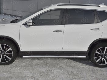 19 999 р. Защита порогов (Ø63 мм, нержавейка) SLITKOFF  Nissan X-trail  3 T32 (2017-2022) рестайлинг (Вариант 3)  с доставкой в г. Кемерово. Увеличить фотографию 3