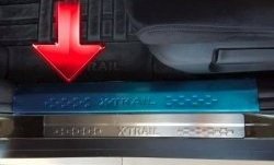 8 599 р. Накладки на порожки автомобиля CT v1 Nissan X-trail 3 T32 рестайлинг (2017-2022)  с доставкой в г. Кемерово. Увеличить фотографию 2