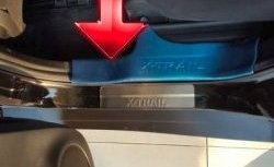 8 599 р. Накладки на порожки автомобиля CT v1 Nissan X-trail 3 T32 рестайлинг (2017-2022)  с доставкой в г. Кемерово. Увеличить фотографию 3