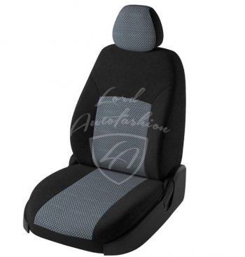 5 899 р. Чехлы для сидений Lord Autofashion Дублин (жаккард)  Nissan X-trail  2 T31 (2007-2015) дорестайлинг, рестайлинг (Черный, вставка Стежок серый)  с доставкой в г. Кемерово. Увеличить фотографию 2