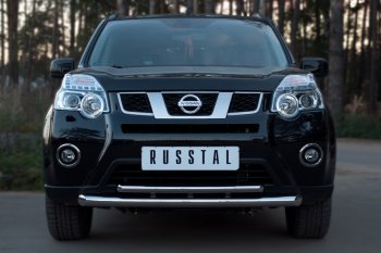 16 899 р. Защита переднего бампера (2 трубы Ø63 и 42 мм, нержавейка) SLITKOFF  Nissan X-trail  2 T31 (2010-2015) рестайлинг  с доставкой в г. Кемерово. Увеличить фотографию 3