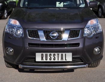 15 299 р. Защита переднего бампера (Ø76 мм, нержавейка) SLITKOFF  Nissan X-trail  2 T31 (2010-2015) рестайлинг  с доставкой в г. Кемерово. Увеличить фотографию 2