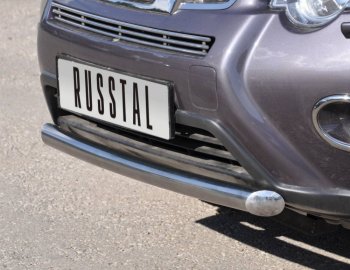 Защита переднего бампера (Ø76 мм, нержавейка) SLITKOFF Nissan X-trail  2 T31 (2010-2015) рестайлинг
