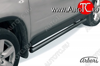 6 119 р. Защита штатных порогов (рестайлинг) Arbori (черная, d57 mm). Nissan X-trail 2 T31 дорестайлинг (2007-2011)  с доставкой в г. Кемерово