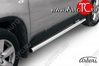 11 609 р. Защита штатных порогов Arbori (нержавейка, d57 mm). Nissan X-trail 2 T31 дорестайлинг (2007-2011)  с доставкой в г. Кемерово