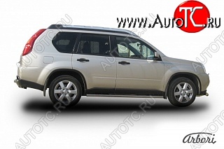 11 609 р. Защита штатных порогов Arbori (нержавейка, d57 mm). Nissan X-trail 2 T31 дорестайлинг (2007-2011)  с доставкой в г. Кемерово