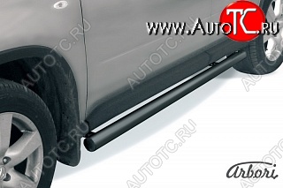 6 569 р. Защита штатных порогов Arbori (черная, d76 mm). Nissan X-trail 2 T31 дорестайлинг (2007-2011)  с доставкой в г. Кемерово