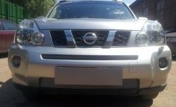 Нижняя сетка на бампер Russtal (хром) Nissan X-trail 2 T31 дорестайлинг (2007-2011)