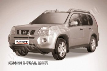 20 999 р. Кенгурятник d76 низкий мини  Nissan X-trail  2 T31 (2007-2011) дорестайлинг (Цвет: серебристый)  с доставкой в г. Кемерово. Увеличить фотографию 1