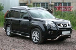 13 004 р. Защита переднего бампера Souz-96 (d60)  Nissan X-trail  2 T31 (2010-2015) рестайлинг  с доставкой в г. Кемерово. Увеличить фотографию 2