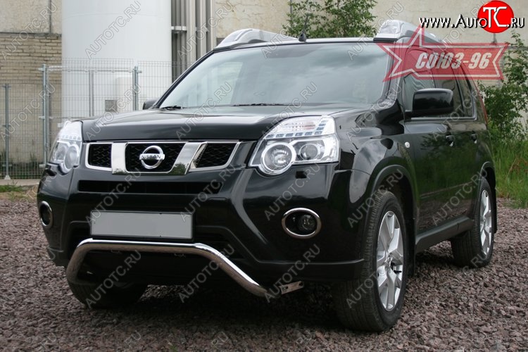 13 004 р. Защита переднего бампера Souz-96 (d60)  Nissan X-trail  2 T31 (2010-2015) рестайлинг  с доставкой в г. Кемерово