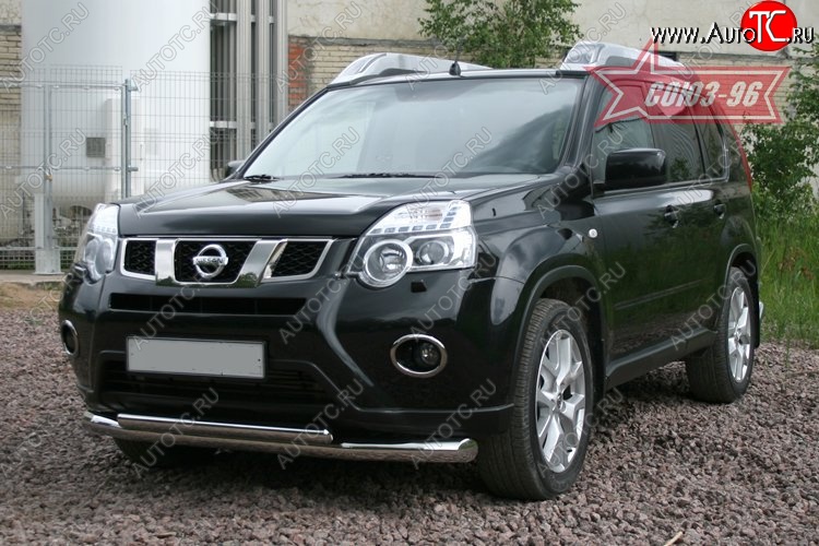 19 664 р. Защита переднего бампера двойная Souz-96 (d76/60)  Nissan X-trail  2 T31 (2010-2015) рестайлинг  с доставкой в г. Кемерово
