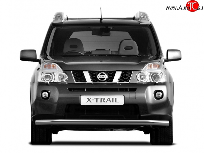6 399 р. Одинарная защита переднего бампера диаметром 63 мм Petroil Tuning  Nissan X-trail  2 T31 (2007-2011) дорестайлинг  с доставкой в г. Кемерово