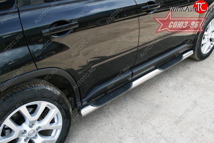 17 954 р. Защита порогов с проступью Souz-96 (d76) Nissan X-trail 2 T31 рестайлинг (2010-2015)  с доставкой в г. Кемерово