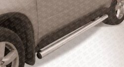 Защита порогов из круглой трубы диаметром 76 мм Slitkoff Nissan X-trail  2 T31 (2007-2011) дорестайлинг