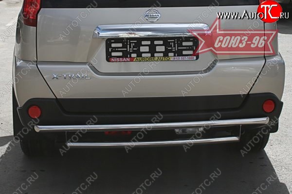 15 119 р. Защита заднего бампера двойная Souz-96 (d42-42) Nissan X-trail 2 T31 дорестайлинг (2007-2011)  с доставкой в г. Кемерово