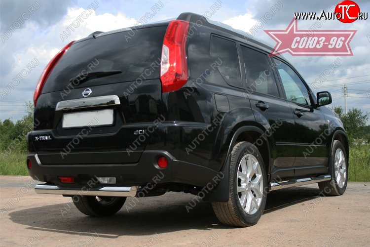 14 219 р. Защита заднего бампера с проступью Souz-96 (d76) Nissan X-trail 2 T31 рестайлинг (2010-2015)  с доставкой в г. Кемерово