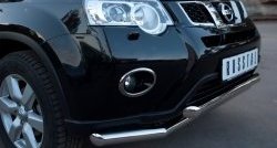 17 649 р. Защита переднего бампера (2 трубыØ63 мм, нержавейка) SLITKOFF  Nissan X-trail  2 T31 (2010-2015) рестайлинг  с доставкой в г. Кемерово. Увеличить фотографию 2