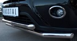 17 649 р. Защита переднего бампера (2 трубыØ63 мм, нержавейка) SLITKOFF  Nissan X-trail  2 T31 (2010-2015) рестайлинг  с доставкой в г. Кемерово. Увеличить фотографию 3