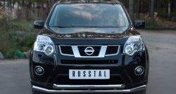 Защита переднего бампера (2 трубыØ63 мм, нержавейка) SLITKOFF Nissan X-trail  2 T31 (2010-2015) рестайлинг