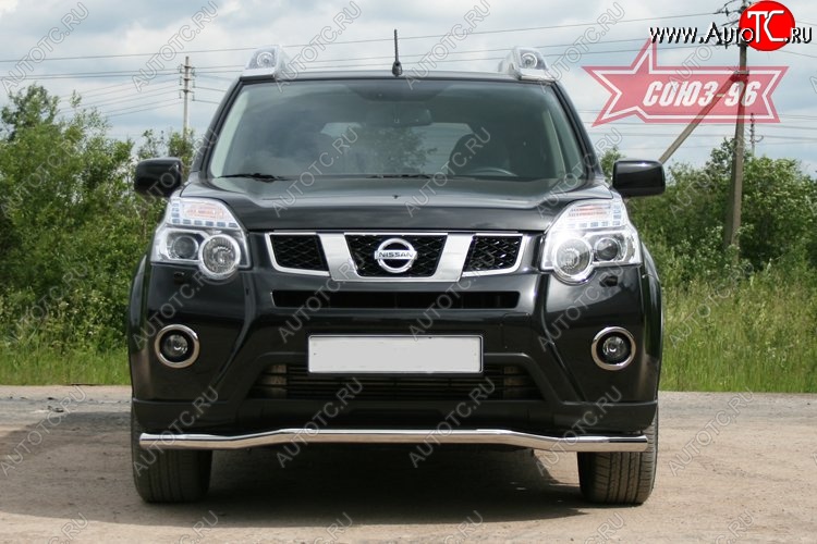 13 094 р. Защита переднего бампера одинарная Souz-96 (d60).  Nissan X-trail  2 T31 (2010-2015) рестайлинг  с доставкой в г. Кемерово
