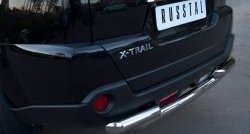 16 599 р. Защита заднего бампера (2 трубы Ø63, нержавейка) SLITKOFF  Nissan X-trail  2 T31 (2010-2015) рестайлинг  с доставкой в г. Кемерово. Увеличить фотографию 2