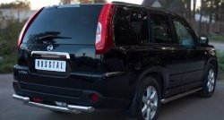 16 599 р. Защита заднего бампера (2 трубы Ø63, нержавейка) SLITKOFF  Nissan X-trail  2 T31 (2010-2015) рестайлинг  с доставкой в г. Кемерово. Увеличить фотографию 4
