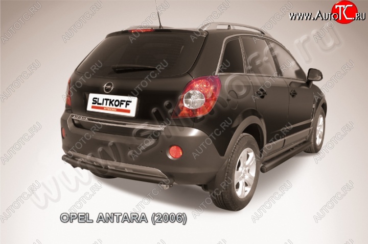 6 949 р. Защита задняя Slitkoff  Opel Antara (2006-2010) (Цвет: серебристый)  с доставкой в г. Кемерово