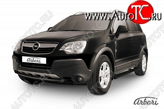 5 399 р. Защита переднего бампера Arbori (низкая, черная, 1 труба d57 mm). Opel Antara (2006-2010)  с доставкой в г. Кемерово