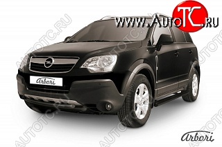 7 703 р. Защита переднего бампера Arbori (черная, 2 трубы d57 и 57 mm) Opel Antara (2006-2010)  с доставкой в г. Кемерово