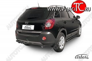 5 399 р. Защита заднего бампера Arbori (черная, 1 труба d57 mm). Opel Antara (2006-2010)  с доставкой в г. Кемерово
